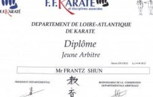 Diplôme jeune arbitre obtenu.