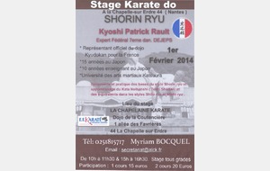 Stage technique Patrick RAULT, CN 7ème dan - 1er février