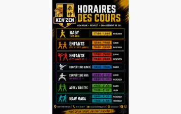 Les horaires de la saison 2026/2027