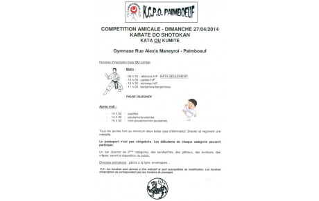 Résultat de la compétition amicale à PAIMBOEUF