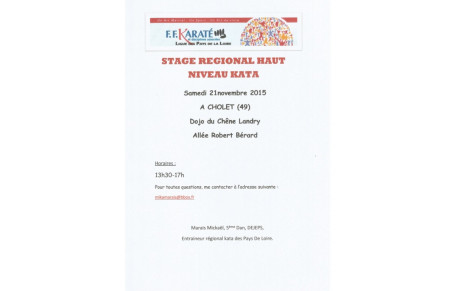 Convocation &quot;haut niveau kata&quot; - samedi 21 novembre