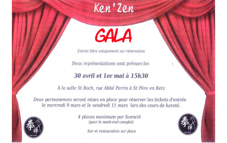 Réservation entrées pour le gala : deux dates