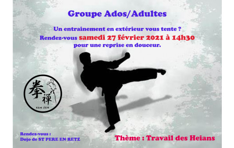 Cours ados/adultes : samedi 27 février 2021 en extérieur