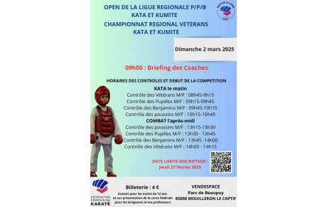 Open régional Poussins/Pupilles/Benjamins kata et/ou kumité