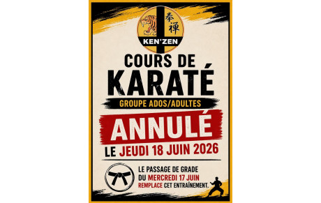 Cours annulé - 18 juin 2026.