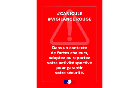 Alerte canicule rouge - cours annulés les 22, 23 et 24 juin 2026
